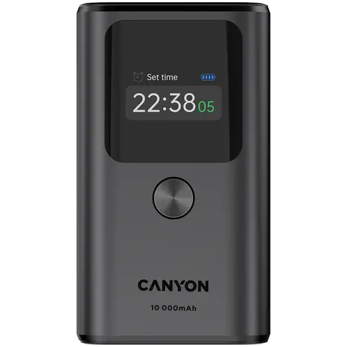 CANYON power bank OnPower 130 TFT 10000 mAh PD30W Dark Grey