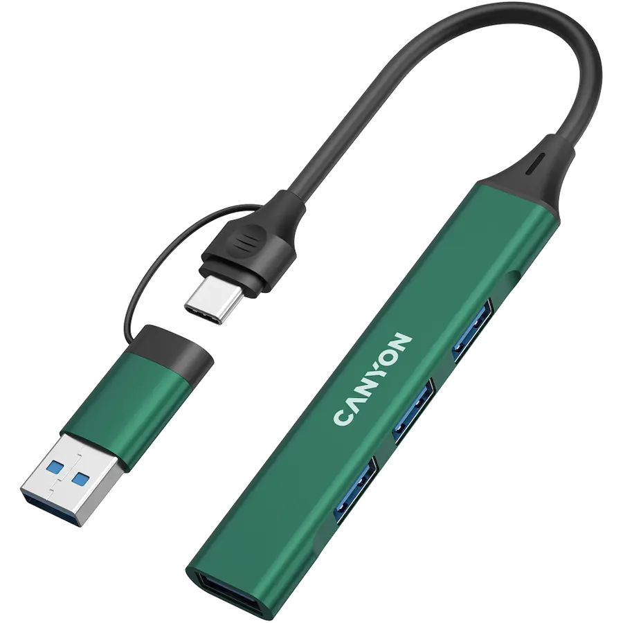 CANYON hub DS-02 4in1 USB-A/C Green - image 1