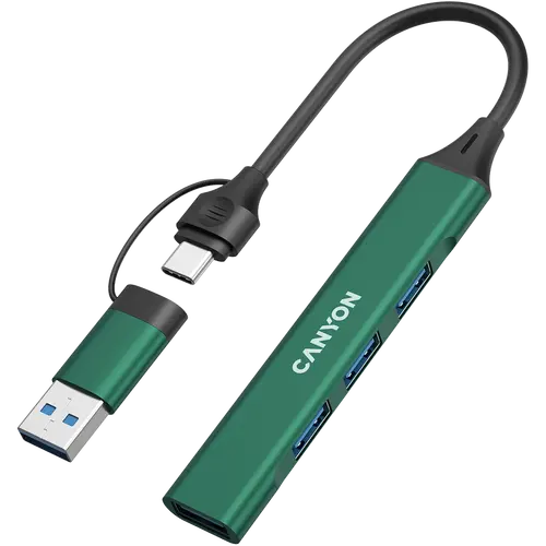 CANYON hub DS-02 4in1 USB-A/C Green - image 1