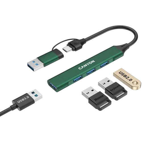CANYON hub DS-02 4in1 USB-A/C Green - image 3