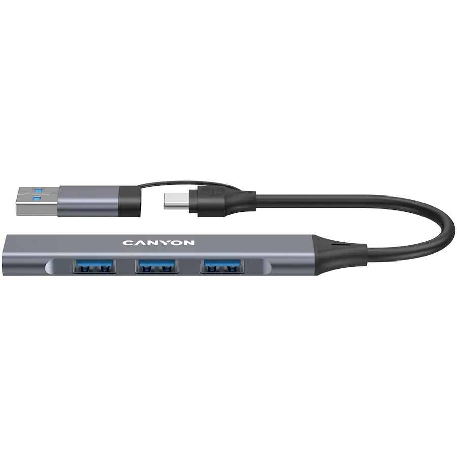 CANYON hub DS-02 4in1 USB-A/C γκρι