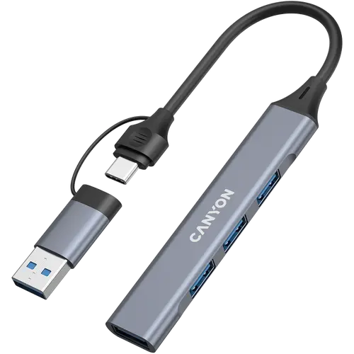 CANYON hub DS-02 4in1 USB-A/C Grey - image 1