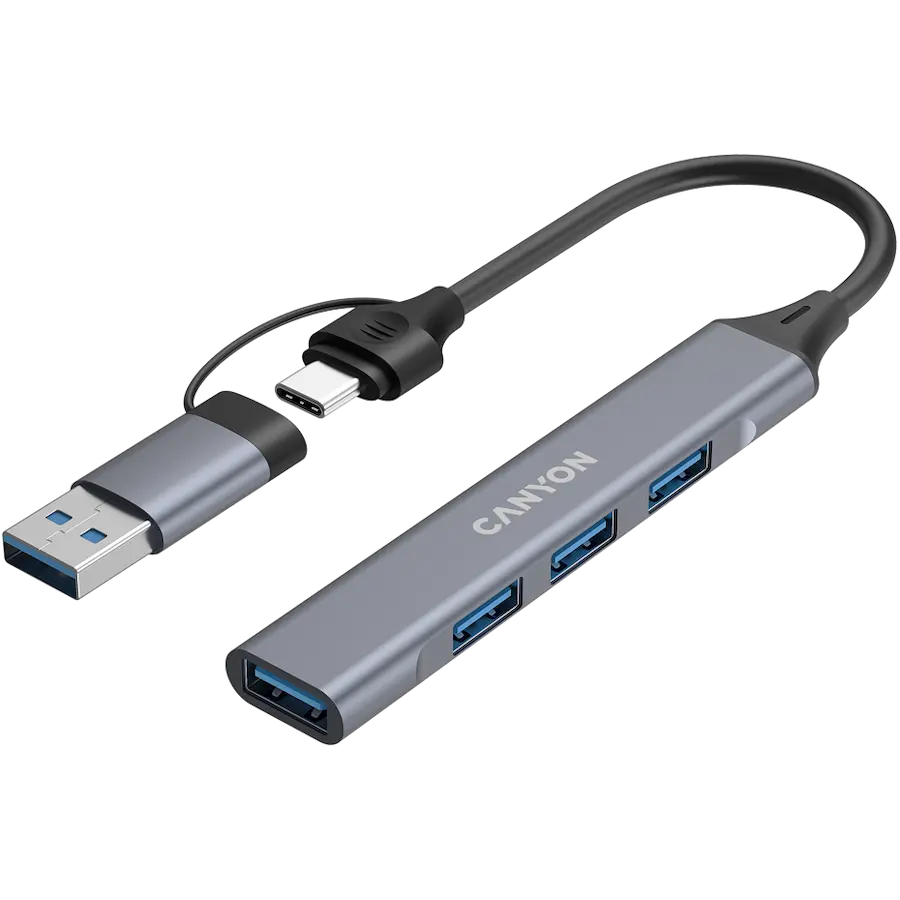 CANYON hub DS-02 4in1 USB-A/C Grey - image 2