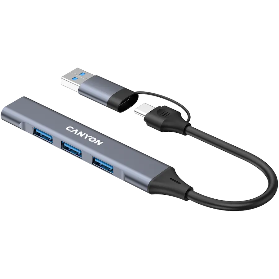 CANYON hub DS-02 4in1 USB-A/C Grey - image 4