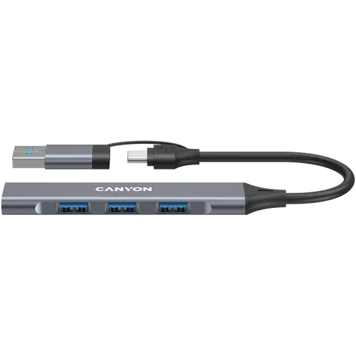 CANYON hub DS-02 4in1 USB-A/C gri - 1