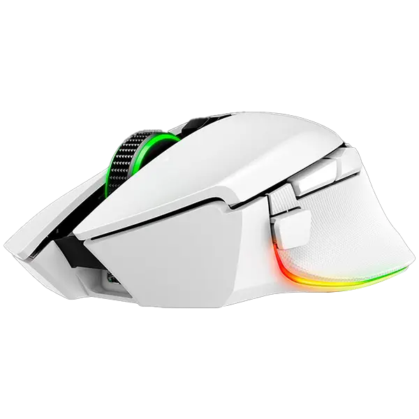 Razer Basilisk V3 Pro 35K, White, Gaming Mouse, HyperSpeed Wireless, Bluetooth, Focus Pro 35K Optical Sensor Gen-2, 35000 DPI, Configurable Razer HyperScroll Tilt Wheel, Up to 140 Hours on Razer™ HyperSpeed Wireless - image 1
