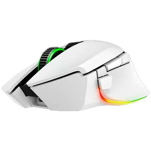 Razer Basilisk V3 Pro 35K, White, Gaming Mouse, HyperSpeed Wireless, Bluetooth, Focus Pro 35K Optical Sensor Gen-2, 35000 DPI, Configurable Razer HyperScroll Tilt Wheel, Up to 140 Hours on Razer™ HyperSpeed Wireless - image 1