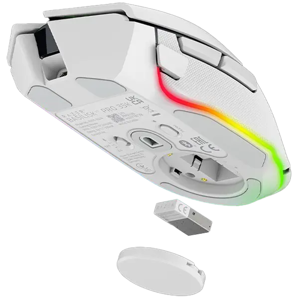 Razer Basilisk V3 Pro 35K, White, Gaming Mouse, HyperSpeed Wireless, Bluetooth, Focus Pro 35K Optical Sensor Gen-2, 35000 DPI, Configurable Razer HyperScroll Tilt Wheel, Up to 140 Hours on Razer™ HyperSpeed Wireless - image 2