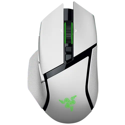 Razer Basilisk V3 Pro 35K, White, Gaming Mouse, HyperSpeed Wireless, Bluetooth, Focus Pro 35K Optical Sensor Gen-2, 35000 DPI, Configurable Razer HyperScroll Tilt Wheel, Up to 140 Hours on Razer™ HyperSpeed Wireless