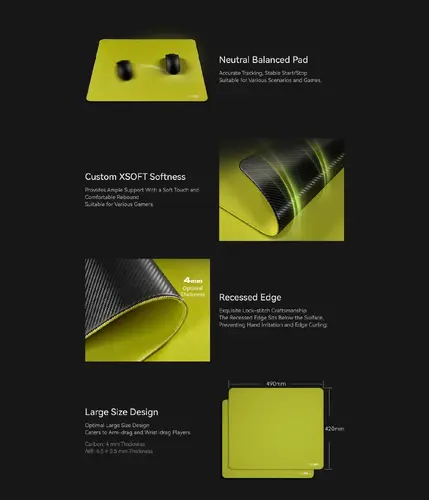 ATK професионален геймърски пад за мишка Gaming Mousepad 99G CARBON - Korean Polyurethane, 490 x 420 mm - image 11