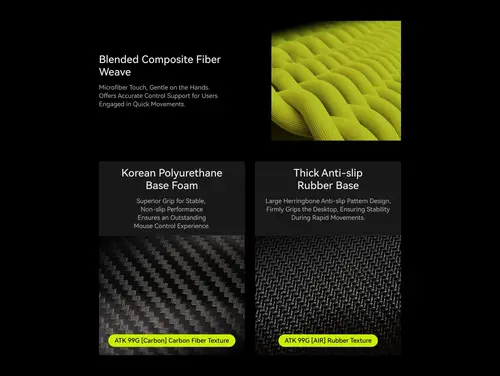 ATK професионален геймърски пад за мишка Gaming Mousepad 99G CARBON - Korean Polyurethane, 490 x 420 mm - image 7