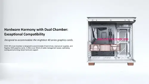 Montech кутия KING 95 Pro, Dual Chamber Mid-tower Case, 6 ARGB Fans, 2 Front Panels, Rose Gold - image 9