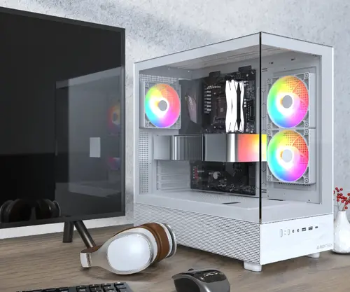 Montech кутия Case ATX - XR (W) - 3 x 120 mm ARGB Fans, USB-C, White - image 7