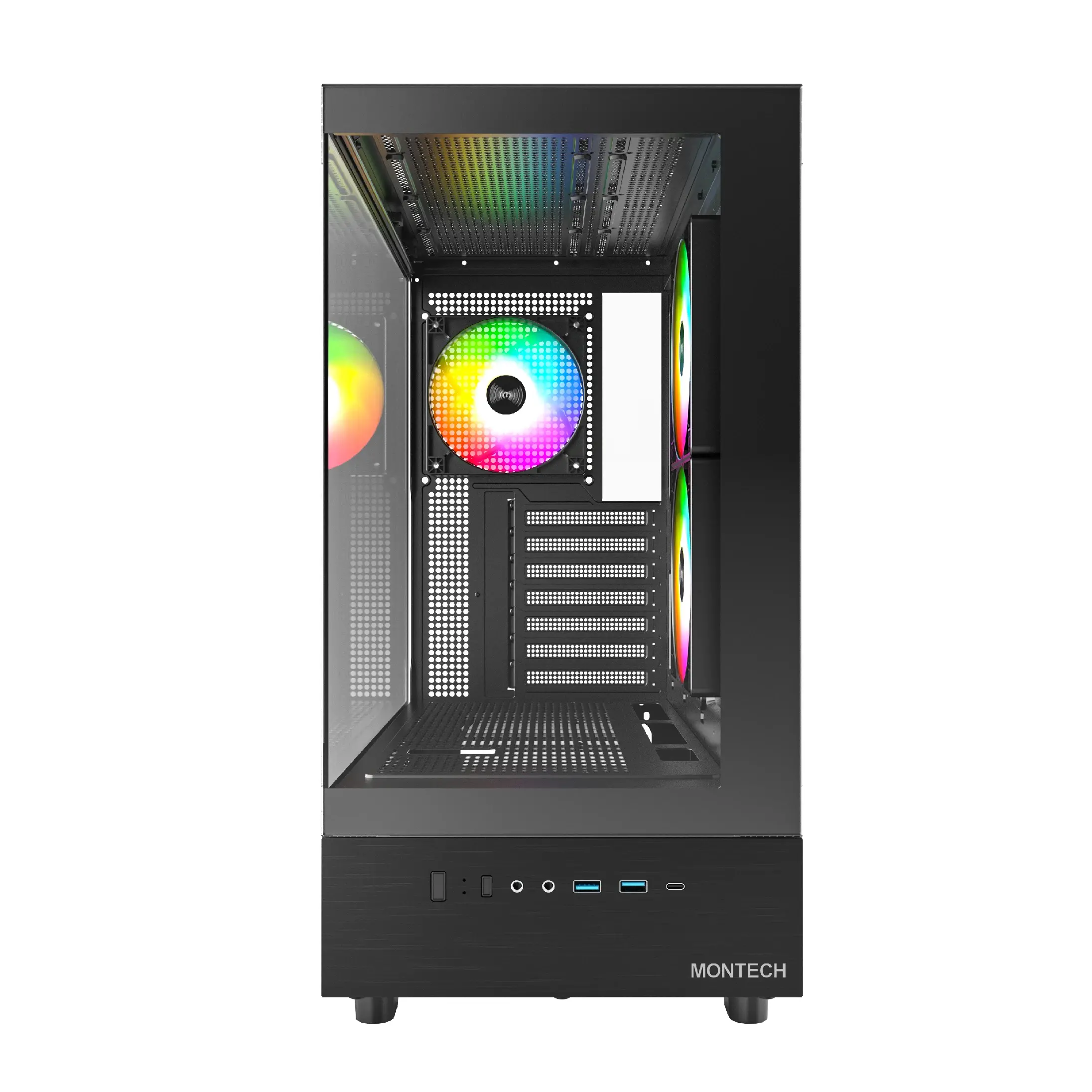 Montech кутия Case ATX - XR (B) - 3 x 120 mm ARGB Fans, USB-C, Black - image 1
