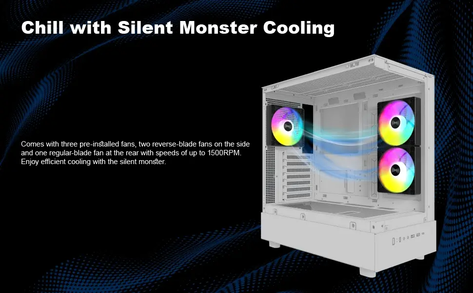 Montech кутия Case ATX - XR (B) - 3 x 120 mm ARGB Fans, USB-C, Black - image 11