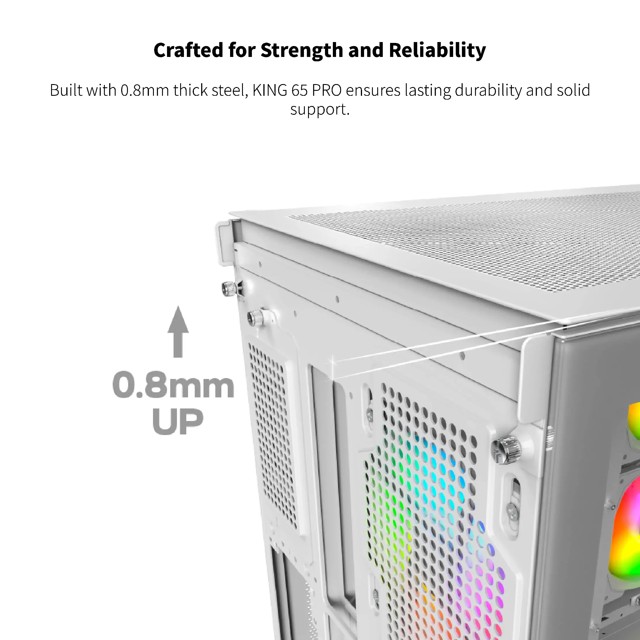 Montech кутия KING 65 Pro, Dual Chamber Mid-tower Case, 3 ARGB Fans, White - image 11