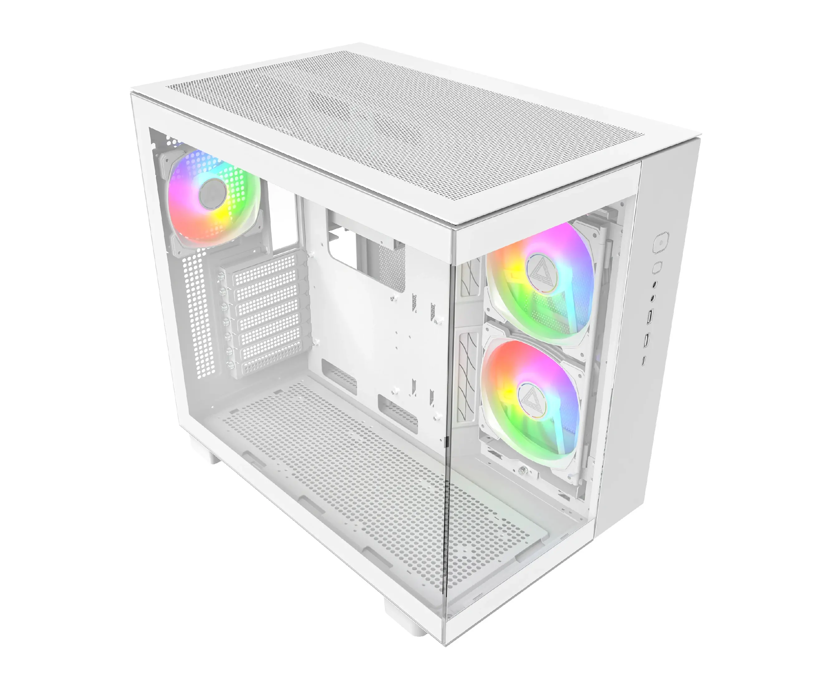 Montech кутия KING 65 Pro, Dual Chamber Mid-tower Case, 3 ARGB Fans, White - image 2