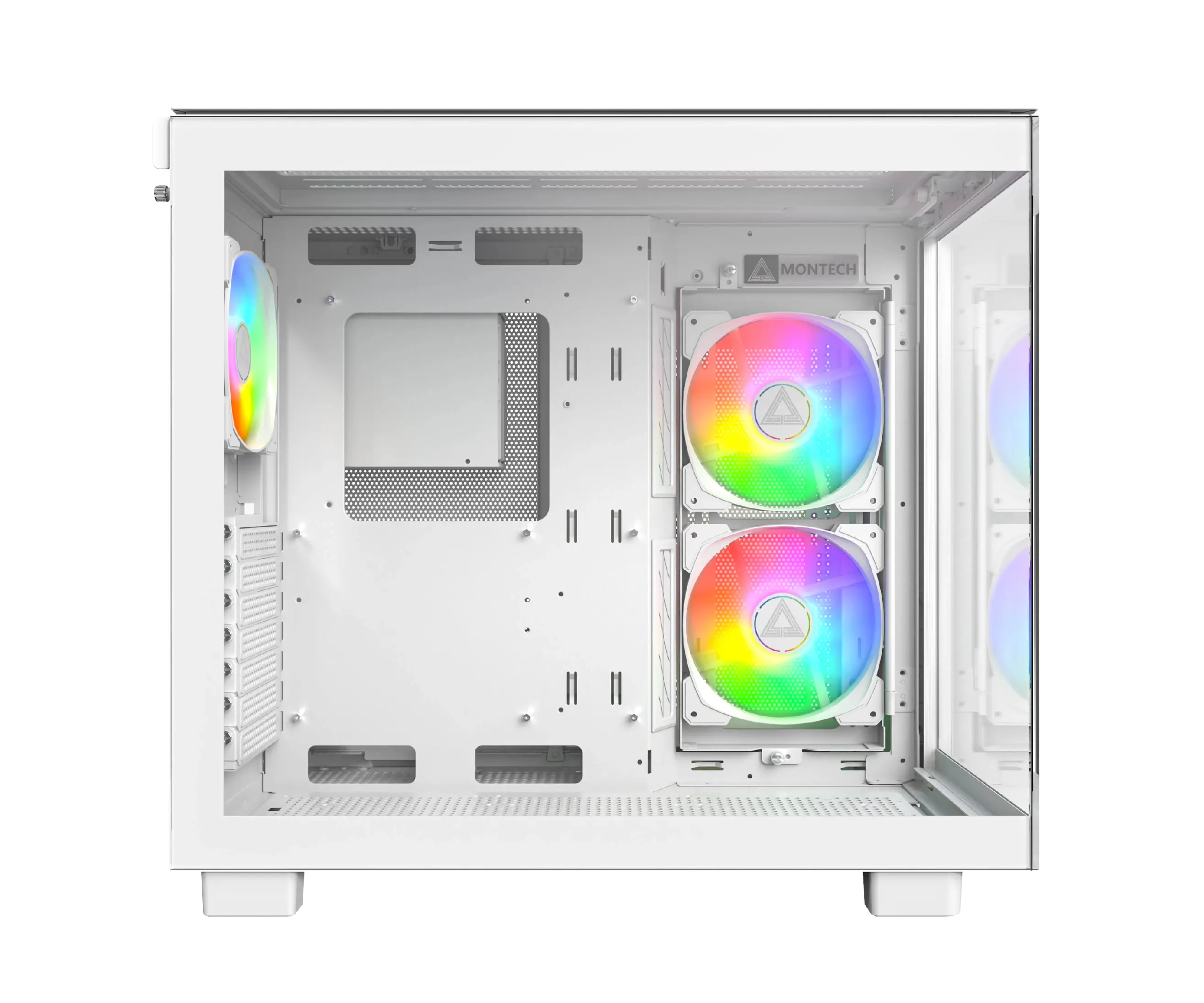 Montech кутия KING 65 Pro, Dual Chamber Mid-tower Case, 3 ARGB Fans, White - image 4