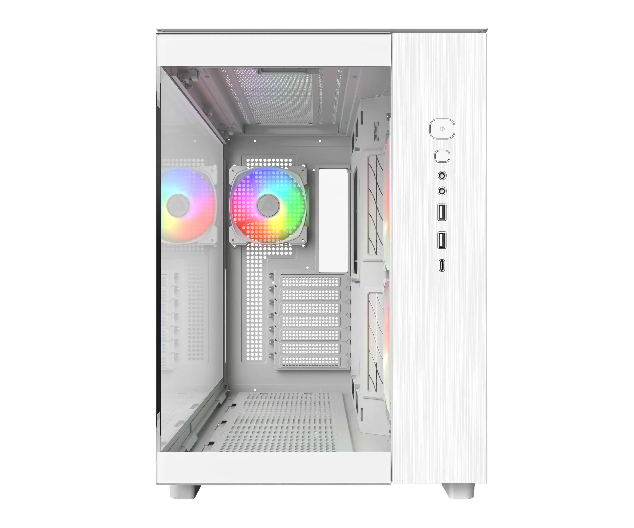 Montech кутия KING 65 Pro, Dual Chamber Mid-tower Case, 3 ARGB Fans, White - image 7