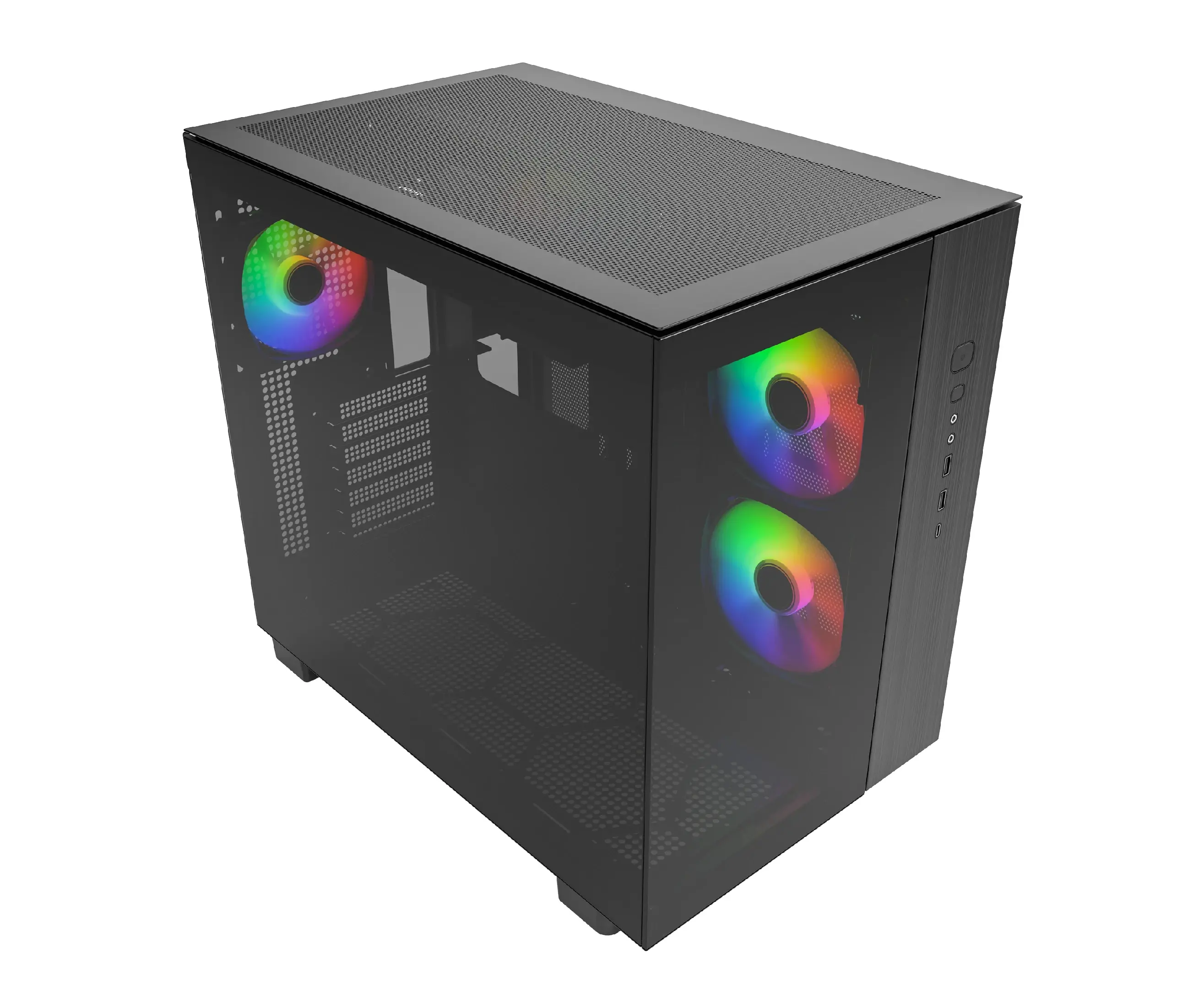 Montech кутия KING 65 Pro, Dual Chamber Mid-tower Case, 3 ARGB Fans, Black - image 1