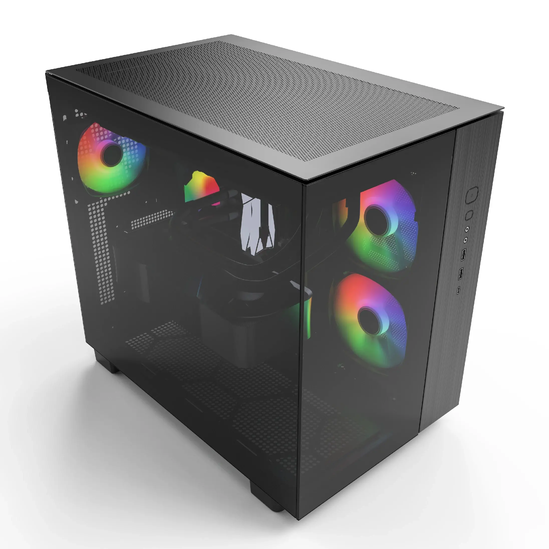 Montech кутия KING 65 Pro, Dual Chamber Mid-tower Case, 3 ARGB Fans, Black - image 4