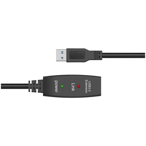 VCom Кабел удължение USB 3.0 AM / AF Active Extension Cable 5M Black - CU827A-5.0m - image 2