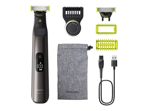 PHILIPS OneBlade Pro 360 Face and Body Подстригване оформяне и бръснене Гребен оформяне 20 настройки калъф за съхранение