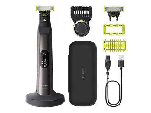 PHILIPS OneBlade Pro 360 Face and Body Подстригване оформяне и бръснене Гребен оформяне 20 настройки твърд калъф за съхранение
