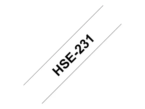 TZ tape BROTHER HS Tapes 11.7mm Black on White Heat Shrink Tube