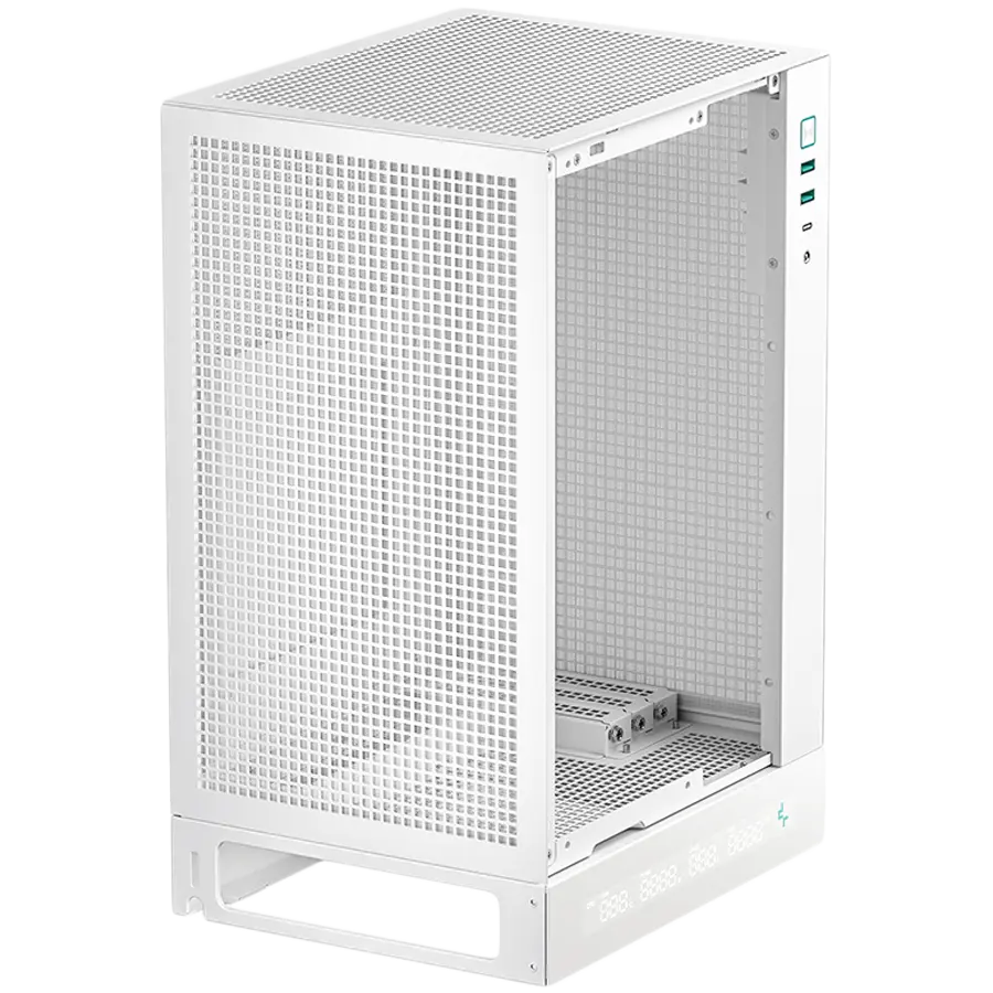 DeepCool CH170 DIGITAL WH, Mini Tower, Mini-ITX, 2xUSB3.0, 1xType-C Gen 2, 1xAudio, Mesh Panel, White, R-CH170-WHNPI0D-G-1