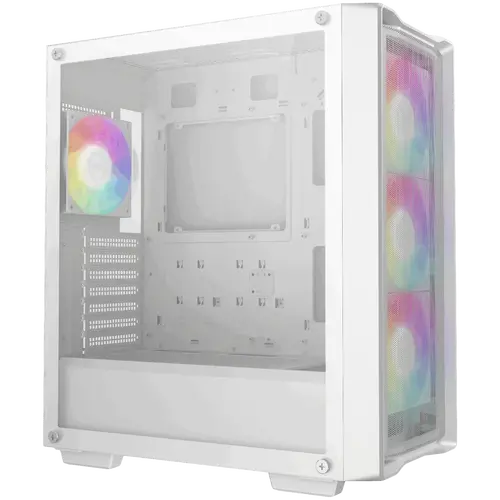 DeepCool CC560 MESH WH V2, Mid Tower, Mini-ITX/Micro-ATX/ATX, 2xUSB3.0, 1xAudio, 4x120mm Pre-Installed ARGB Fans, Tempered Glass, Mesh Panel, White, R-CC560-WHAMA4-G-2 - image 1