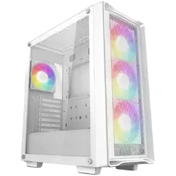 DeepCool CC560 MESH WH V2, Mid Tower, Mini-ITX/Micro-ATX/ATX, 2xUSB3.0, 1xAudio, 4x120mm Pre-Installed ARGB Fans, Tempered Glass, Mesh Panel, White, R-CC560-WHAMA4-G-2