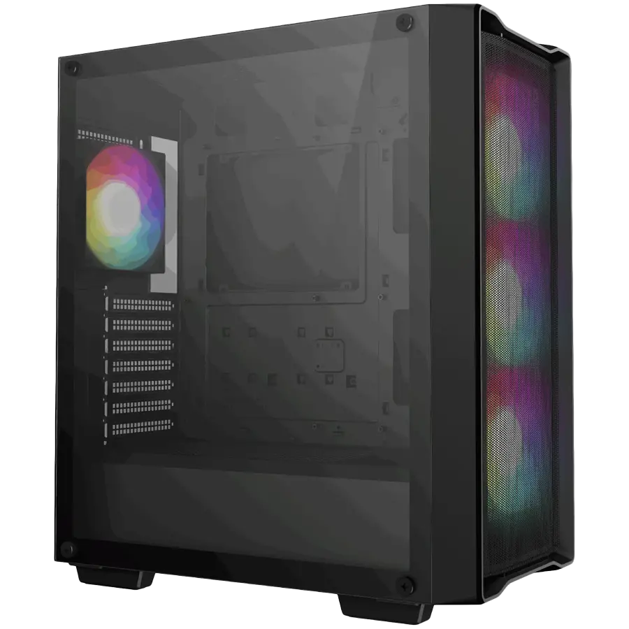 DeepCool CC560 MESH V2, Mid Tower, Mini-ITX/Micro-ATX/ATX, 2xUSB3.0, 1xAudio, 4x120mm Pre-Installed ARGB Fans, Tempered Glass, Mesh Panel, Black, R-CC560-BKAMA4-G-2 - image 1
