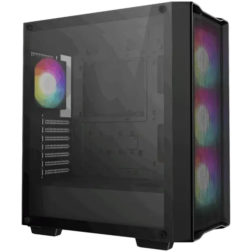 DeepCool CC560 MESH V2, Mid Tower, Mini-ITX/Micro-ATX/ATX, 2xUSB3.0, 1xAudio, 4x120mm Pre-Installed ARGB Fans, Tempered Glass, Mesh Panel, Black, R-CC560-BKAMA4-G-2 - image 1