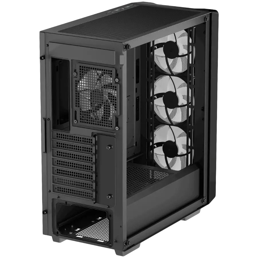 DeepCool CC560 MESH V2, Mid Tower, Mini-ITX/Micro-ATX/ATX, 2xUSB3.0, 1xAudio, 4x120mm Pre-Installed ARGB Fans, Tempered Glass, Mesh Panel, Black, R-CC560-BKAMA4-G-2 - image 4