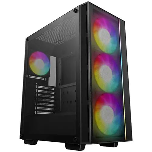 DeepCool MATREXX55 MESH V4 C, Mid Tower, Mini-ITX/Micro-ATX/ATX, 1xUSB3.0, 1x Type-C, 1xAudio, LED Button, 3x140mm ARGB Fans, 1x120mm ARGB Fan, ARGB LED Strip, Tempered Glass, Mesh Panel, Black, R-MATREXX55-BCAGA4-G-4