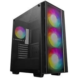 DeepCool MATREXX55 MESH V4 C, Mid Tower, Mini-ITX/Micro-ATX/ATX, 1xUSB3.0, 1x Type-C, 1xAudio, LED Button, 3x140mm ARGB Fans, 1x120mm ARGB Fan, ARGB LED Strip, Tempered Glass, Mesh Panel, Black, R-MATREXX55-BCAGA4-G-4