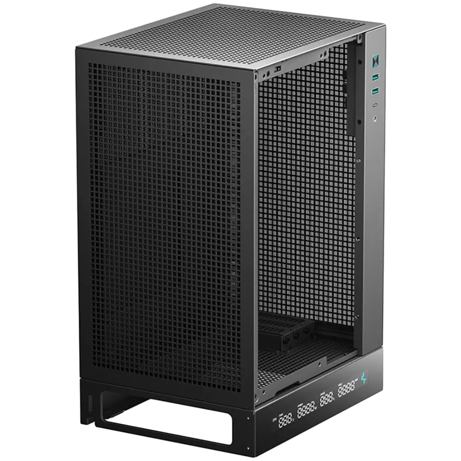 DeepCool CH170 DIGITAL, Mini Tower, Mini-ITX, 2xUSB3.0, 1xType-C Gen 2, 1xAudio, Mesh Panel, Black, R-CH170-BKNPI0D-G-1