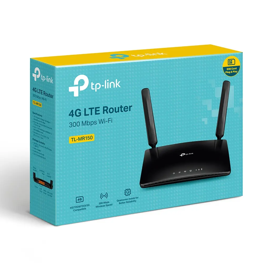 Безжичен рутер TP-LINK TL-MR150, N300, 4G LTE,2 външни антени,настолен - image 3