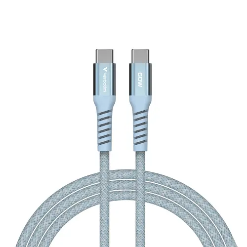 Cablu, Verbatim Sync & Charge USB-C la USB-C 60W Magnetic 120 cm - Albastru - 2