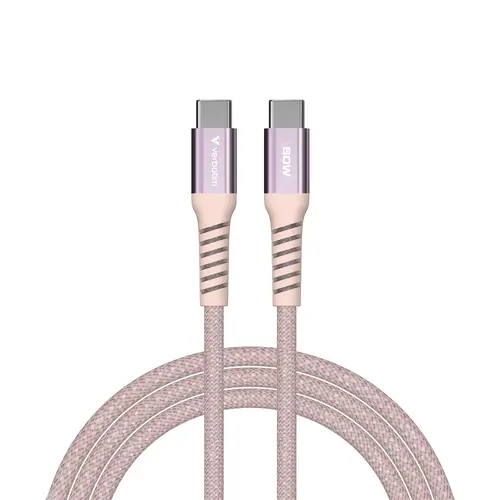 Καλώδιο, Verbatim Sync & Charge USB-C σε USB-C 60W Magnetic 120 cm - Ροζ - 2