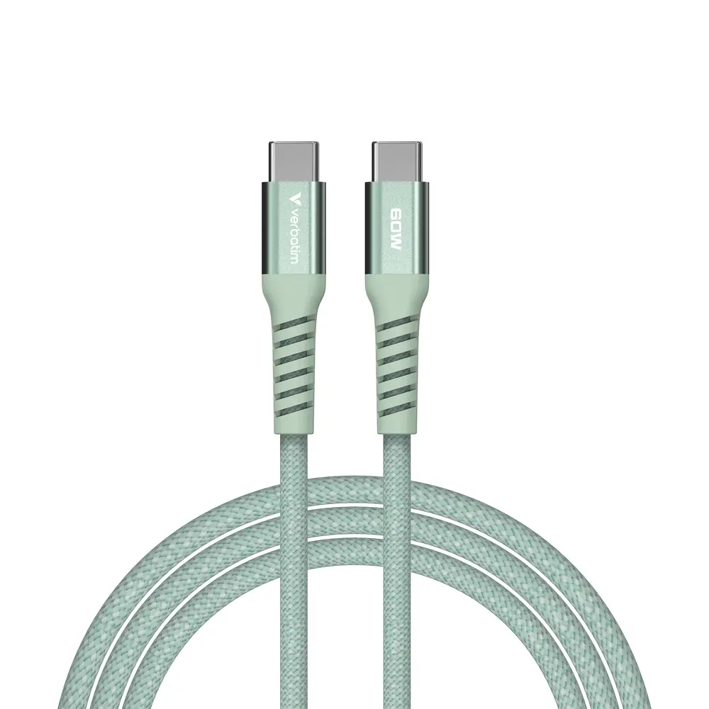 Cablu, Verbatim Sync & Charge USB-C la USB-C 60W Magnetic 120 cm - Verde - image 1