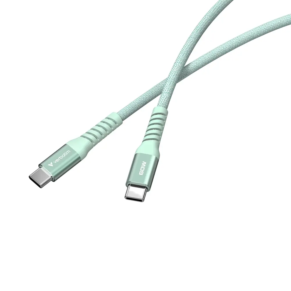 Кабел, Verbatim Sync & Charge USB-C to USB-C 60W Magnetic 120 cm - Green - image 2