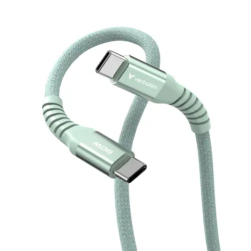 Кабел, Verbatim Sync & Charge USB-C to USB-C 60W Magnetic 120 cm - Green - image 3