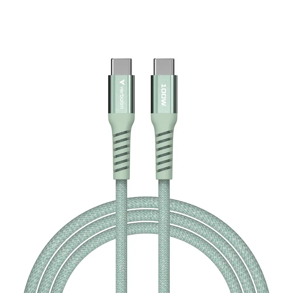 Кабел, Verbatim Sync & Charge USB-C to USB-C 100W Magnetic 120 cm - Green - image 1