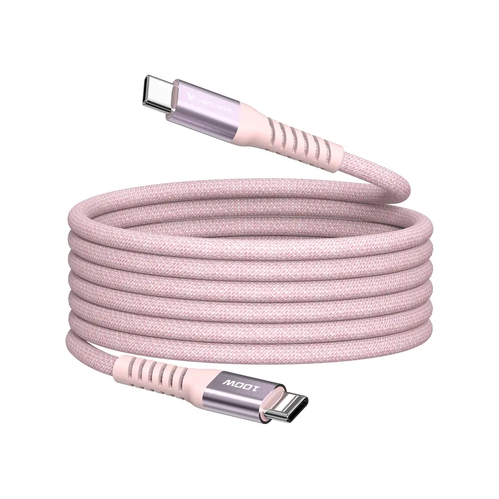 Кабел, Verbatim Sync & Charge USB-C to USB-C 100W Magnetic 120 cm - Pink