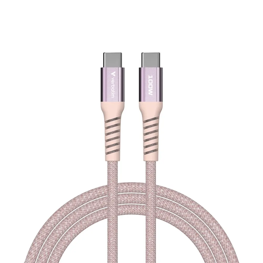 Кабел, Verbatim Sync & Charge USB-C to USB-C 100W Magnetic 120 cm - Pink - image 1