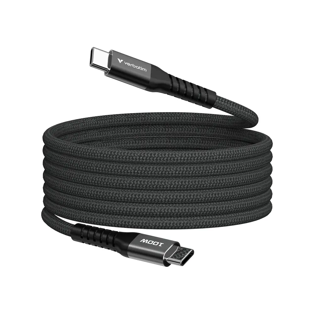 Кабел, Verbatim Sync & Charge USB-C to USB-C 100W Magnetic 120 cm - Black