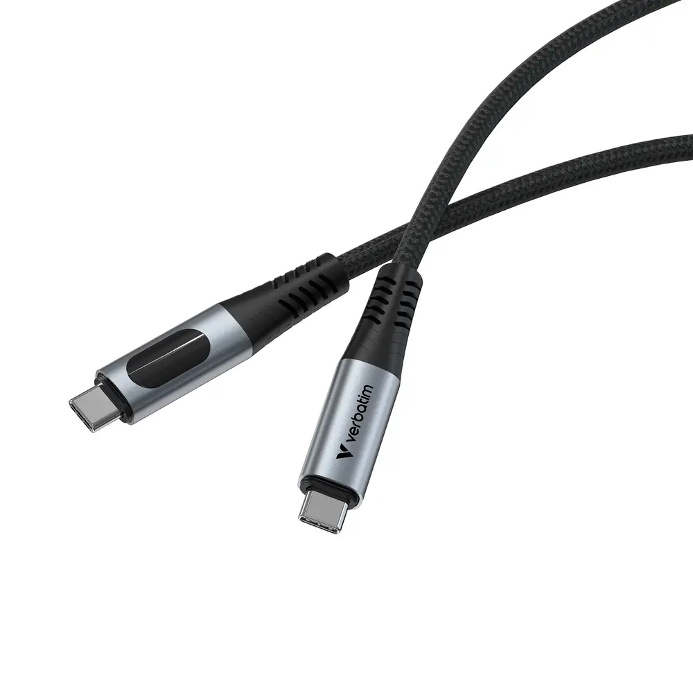 Кабел, Verbatim Sync & Charge USB-C to USB-C 240W 40 Gbps Display 120 cm - image 2