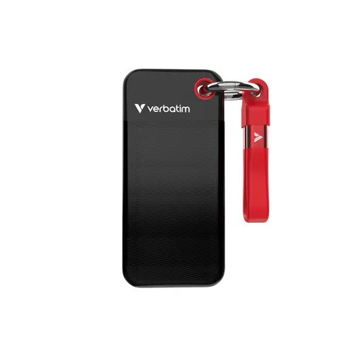 Твърд диск, Verbatim Pocket SSD USB 3.2 Gen 2 1TB Black/Red